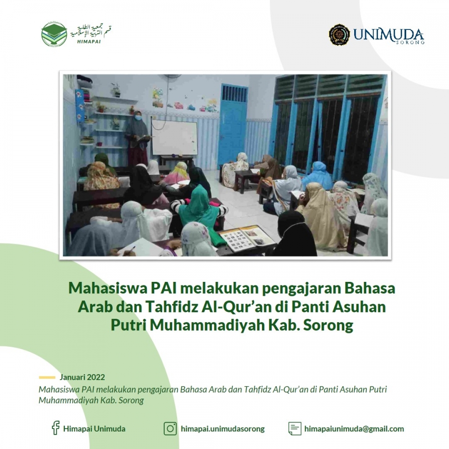 Mahasiswa PAI melakukan pengajaran Bahasa Arab dan Tahfidzul Quran
