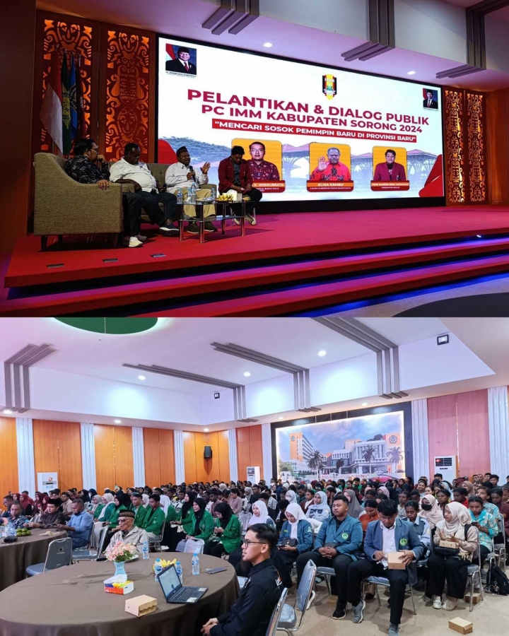 PELANTIKAN DAN DIALOG PUBLIK: Pimpinan Cabang Ikatan Mahasiswa Muhammadiyah Kabupaten Sorong 2024/2025