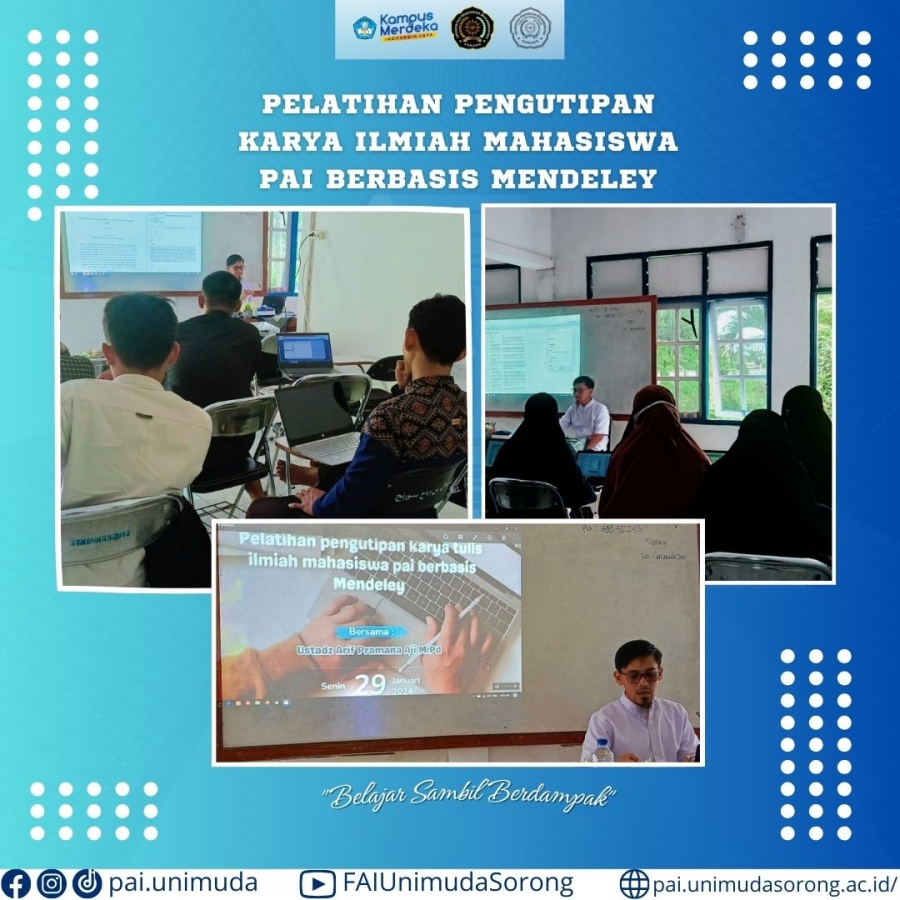 Pelatihan Pengutipan karya Ilmiah Mahasiswa PAI berbasis Mendeley